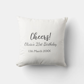 Coussin Bonjour 21e anniversaire ajouter nom date simple m