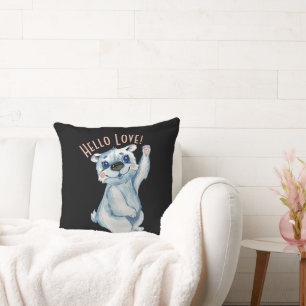Coussin Bonjour Aquarelle Aquarelle Ours Polaire Jeu Oreil