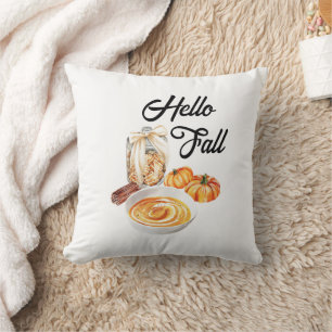 Coussin Bonjour Automne Citrouille Agritourisme mignon Déc