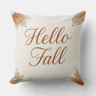 Coussin Bonjour automne Élégant feuillage d'automne à l'aq