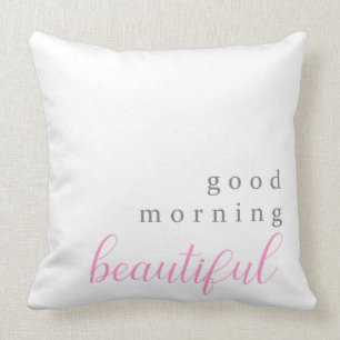Coussin Bonjour beau message positif simple 