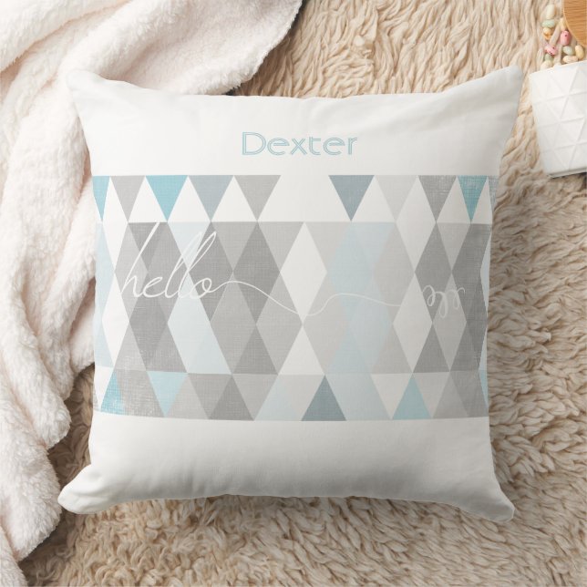 Coussin Bonjour bébé Hello World Abstrait Triangle (Couverture)