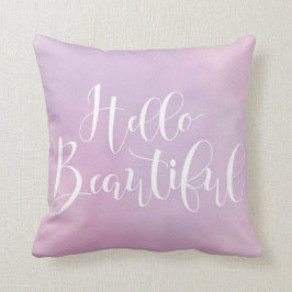 Coussin Bonjour belle aquarelle 16" x 16" carreau
