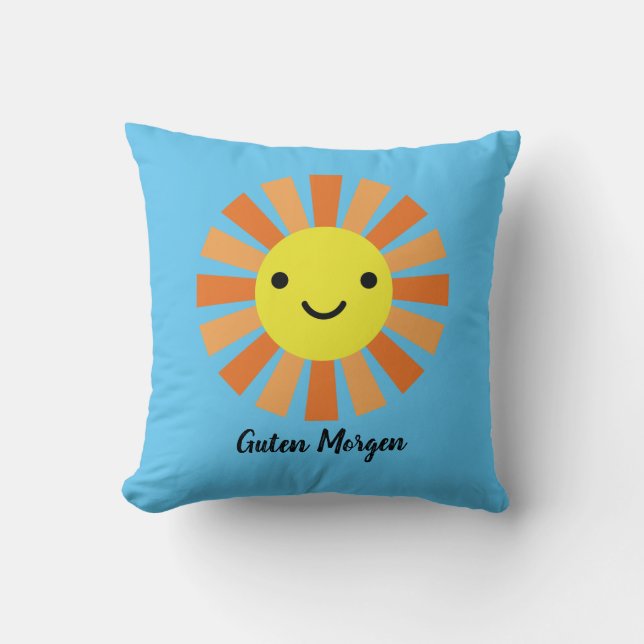 Coussin Bonjour Bonne nuit en allemand (Recto)