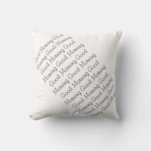 Coussin Bonjour/bonne nuit, noir et blanc, 2 ont dégrossi (Recto)