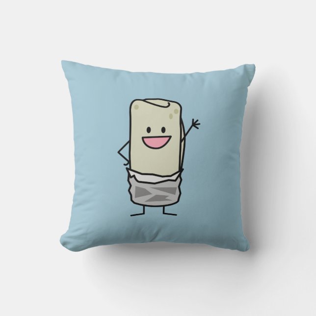 Coussin Bonjour de ondulation de burrito heureux (Recto)