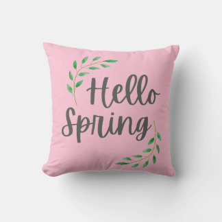 Coussin Bonjour décoration florale pastel printemps