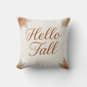 Coussin Bonjour Élégant Aquarelle Feuillage d'Automne