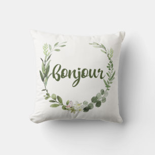 Coussin Bonjour Français