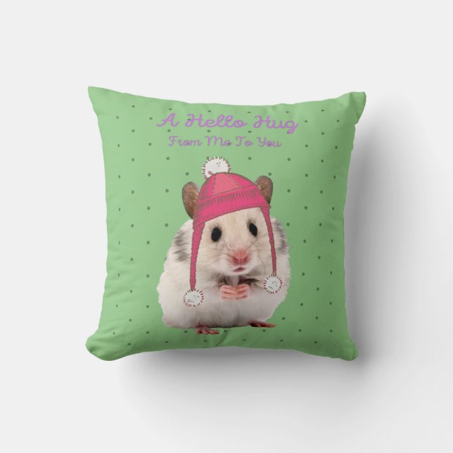Coussin Bonjour Hug Hamster (Recto)