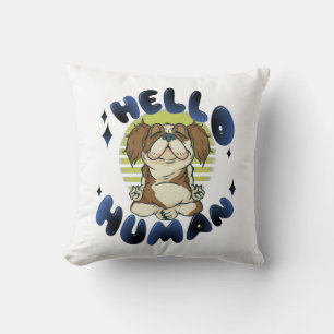 Coussin Bonjour humain Chien de yoga méditant