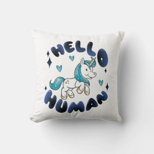 Coussin Bonjour humain Licorne adorable