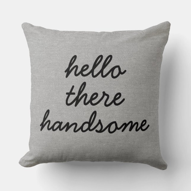 Coussin Bonjour là jut chic rustique beau de toile de (Recto)