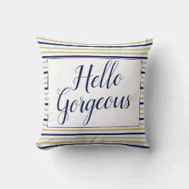 Coussin Bonjour magnifique rayé