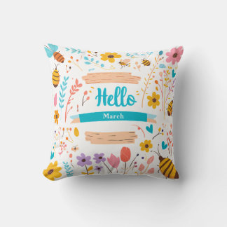 Coussin Bonjour Mars Floral Design pour le printemps