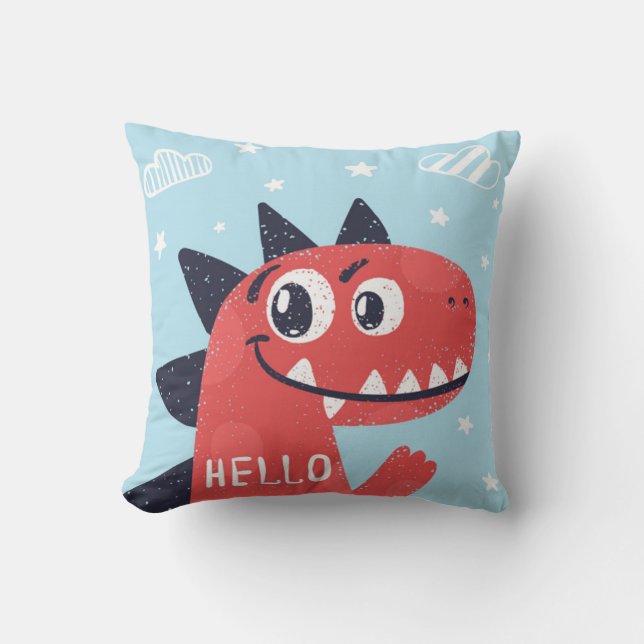 Coussin Bonjour Red Little Dino (Recto)