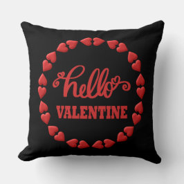 Coussin Bonjour Valentine 2024 Bonne Valentines coeur roug
