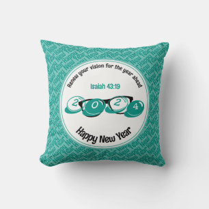 Coussin Bonne année 2024 Christian Aqua