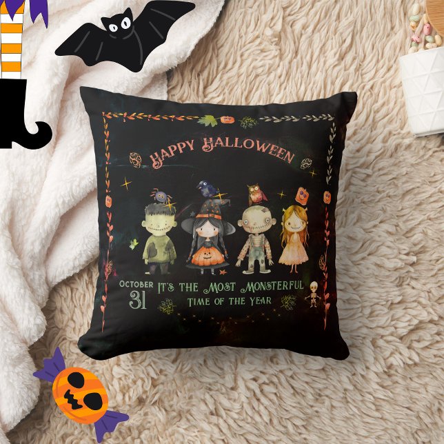 Coussin Bonne fête des monstres mignons d'Halloween (Créateur téléchargé)