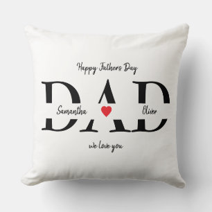 Coussin Bonne Fête des pères avec le nom des enfants -