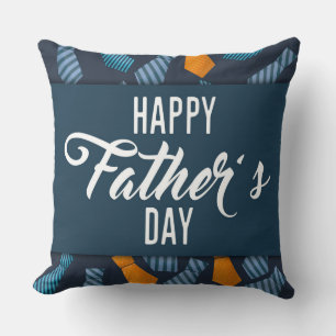 Coussin Bonne Fête des pères Colorful Cravate Emblem blanc