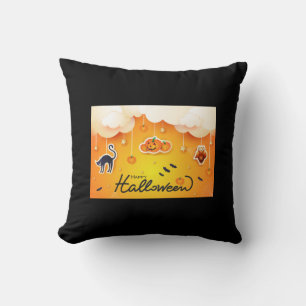 Coussin Bonne Halloween sur les nuages