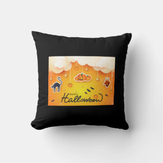 Coussin Bonne Halloween sur les nuages