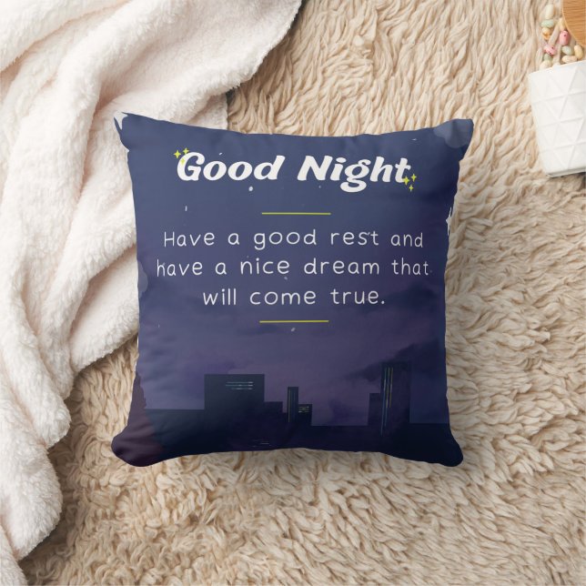 Coussin Bonne nuit Dreams Cosy Relaxant Citation Cushion (Couverture)