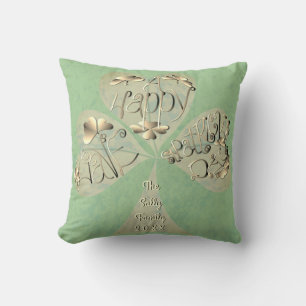 Coussin "Bonne Saint Patrick" écrit à la main