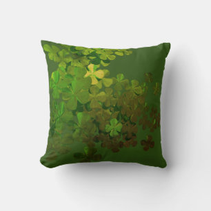 Coussin Bonne Saint Patrick, shamrock irlandais