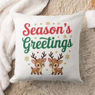 Coussin Bonnes Fêtes Reindeer