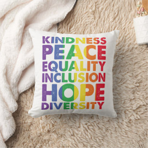 Coussin Bonté Paix Égalité Amour Inclusion Espoir LGBT