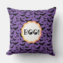 BOO ! Bats volants violets/noirs d'Halloween amusa