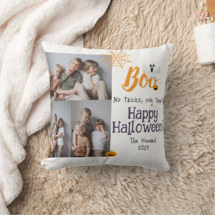 Coussin Boo citrouille jack-o-lanterne Halloween Collage p
