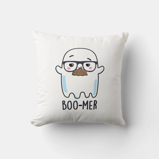 Coussin Boo-mer Funny Moyenne Age Ghost Pun (Recto)