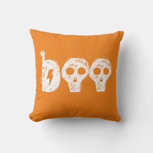 Coussin "Boo" Orange Halloween Jeu d'oreiller