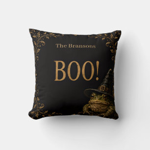 Coussin BOO personnalisé ! Crapaud sorcière Halloween