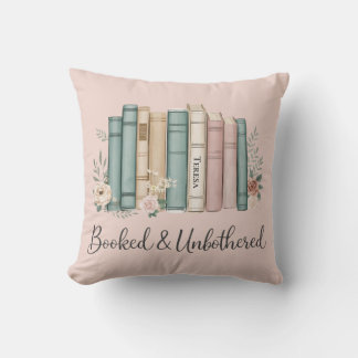 Coussin Booked and Unbothered Cozy Reading Nook Book Lover