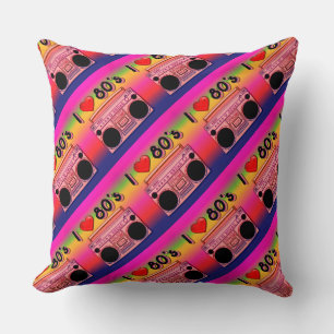Coussin Boombox 80's Retro 80's Throw Pillow 2
