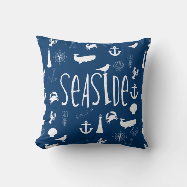 Coussin Bord de la mer nautique (Recto)