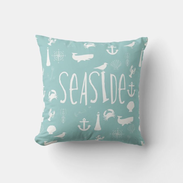 Coussin Bord De Mer Nautique (Recto)