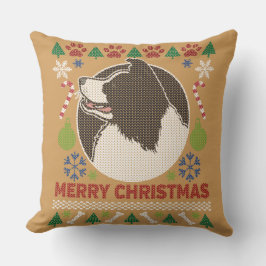 Coussin Bordure Collie Joyeux Noël Doux moche