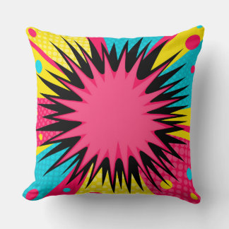 Coussin Bordure de Starburst de bande dessinée en demi-tei