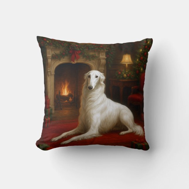 Coussin Borzoi Holiday  (Recto)