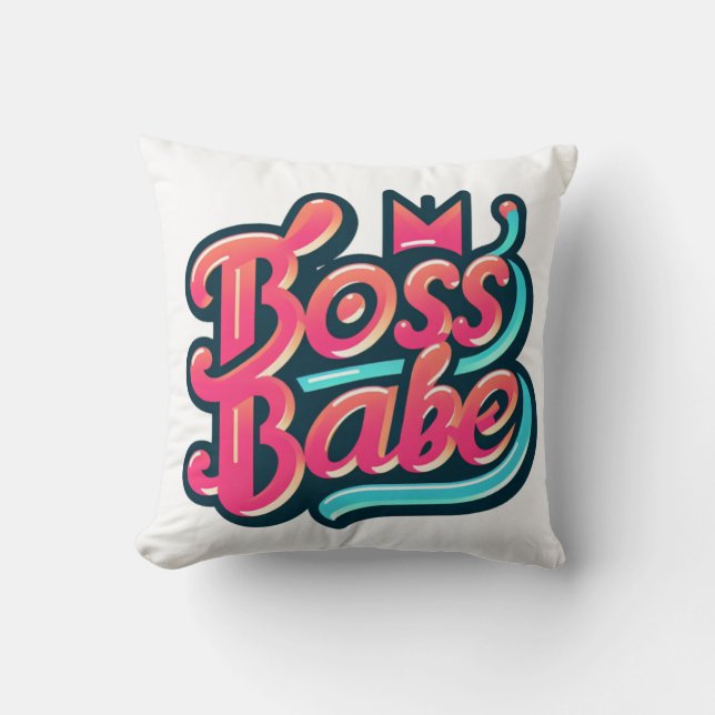 Coussin Boss Babe Vibes : Habilitation Jeu d'oreiller (Recto)