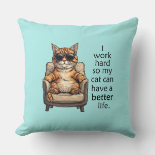 Coussin Boss de chat - Drôle Thème de chat Pilote