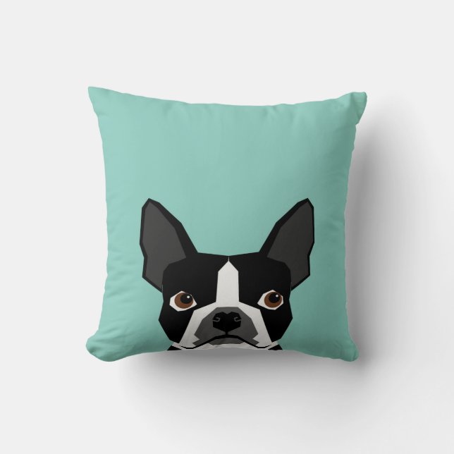 Coussin Boston Terrier - Illustration de l'art pour chien  (Recto)