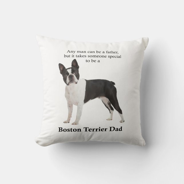Coussin Boston Terrier Papa (Recto)