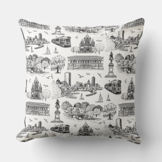 Coussin Boston Toile (éd. anniversaire) Noir/Blanc