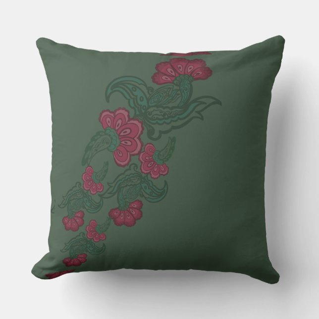 Coussin botanical green leaf pillow (Recto)